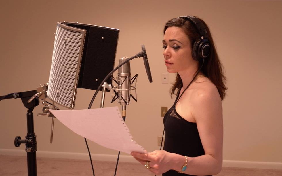 Andrea recording music