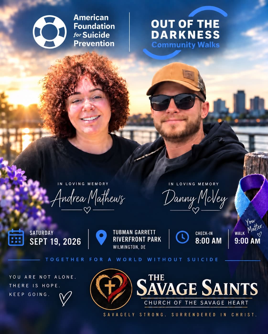 Promotional artwork for the Wilmington Out of the Darkness Community Walk on September 19, 2026
